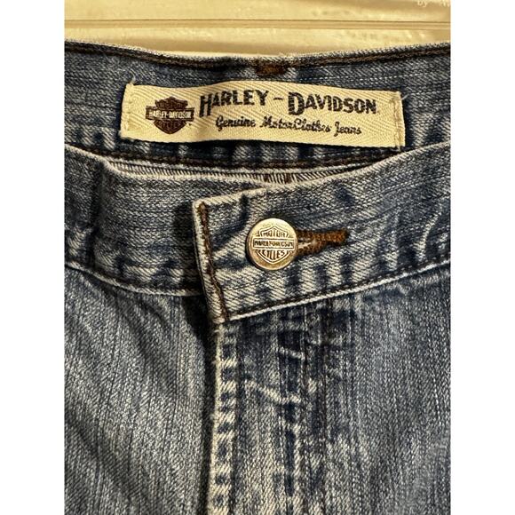 Harley Davidson Blue Jeans 40 X 32 Straight Leg Denim Black Label Biker Motor - Picture 4 of 15
